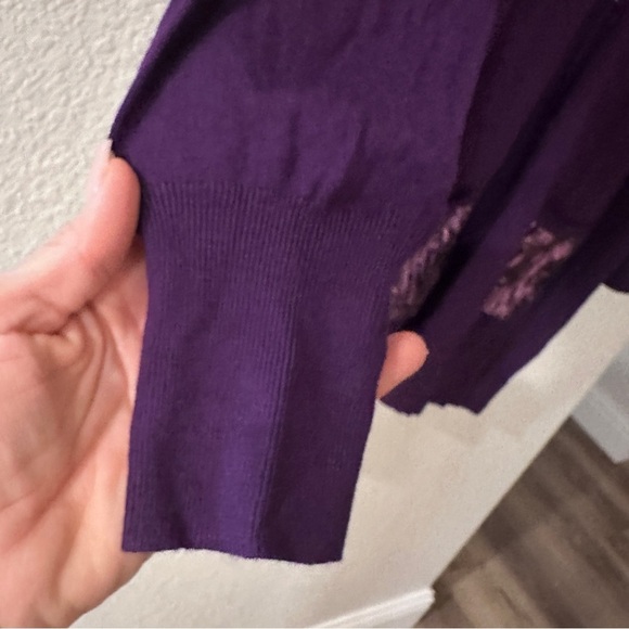 NWT Serena Williams Purple Sequin Cardigan 2X Long Sleeve Sparkle Glam Layering - Picture 8 of 10